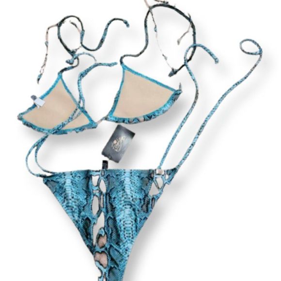 ❤️🎉HOST PICK🎉❤️!! NWT SEXY AQUA SNAKEPRINT BIKINI! - Picture 4 of 7
